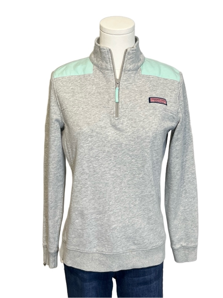 Vineyard Vines Heather Gray Quarter Zip Pullover Size Xs